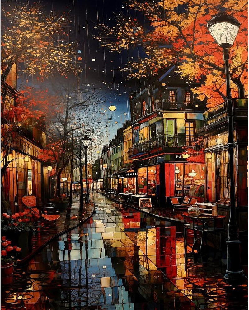PRASIO Paint by Numbers Kit for Adults Beginner, Landscape Adult Paint by Numbers on Canvas, DIY Acrylic Watercolor Oil Paint by Number for Adults for Home Decor Gift 16x20 Inch - Image 1